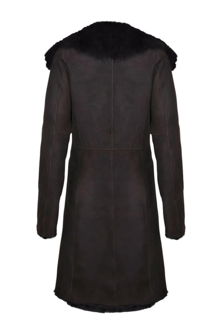 Dames bruine Toscaanse schapen suède trenchcoat - Celeste - Image 5