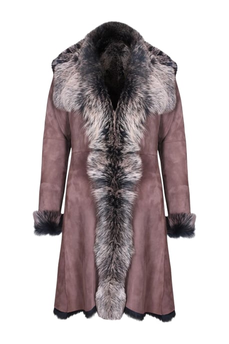 Dames trenchcoat van bruingoud Toscaanse schapensuède - Celeste - Image 2