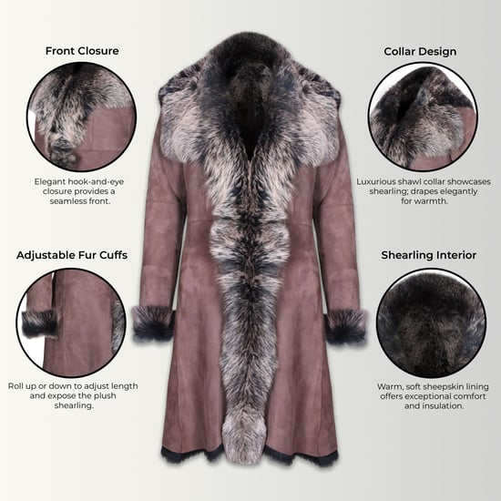 Dames trenchcoat van bruingoud Toscaanse schapensuède - Celeste - Image 3