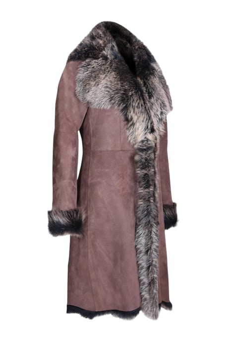 Dames trenchcoat van bruingoud Toscaanse schapensuède - Celeste - Image 4