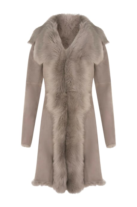 Dames lichtgrijze Toscaanse schapensuède trenchcoat - Celeste - Image 2