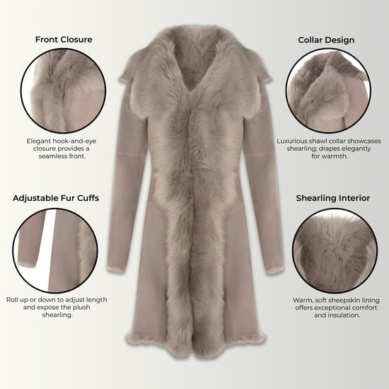 Dames lichtgrijze Toscaanse schapensuède trenchcoat - Celeste - Image 3