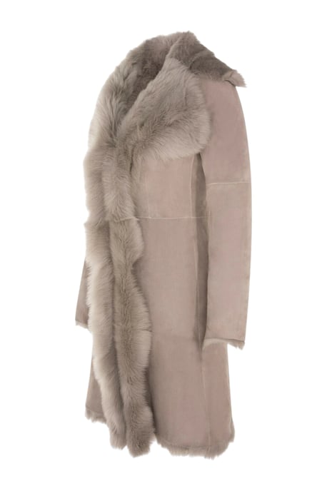 Dames lichtgrijze Toscaanse schapensuède trenchcoat - Celeste - Image 4