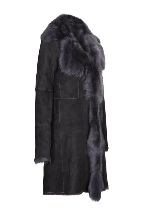 Grijze Toscaanse schapensuède leren trenchcoat voor dames - Celeste - Image 4
