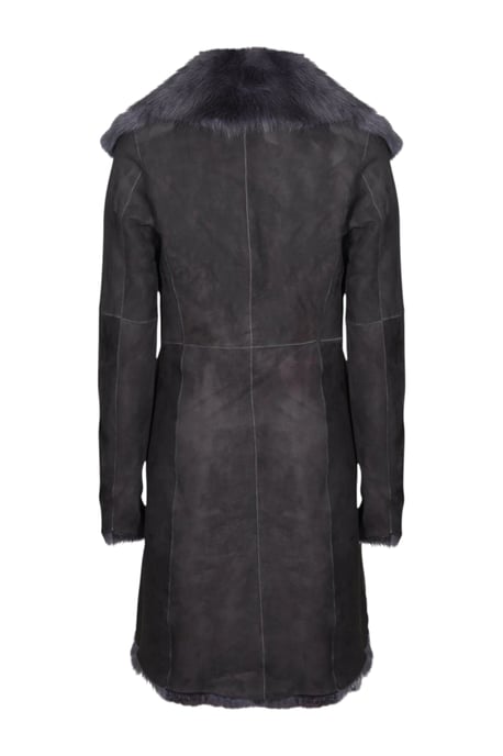 Grijze Toscaanse schapensuède leren trenchcoat voor dames - Celeste - Image 5