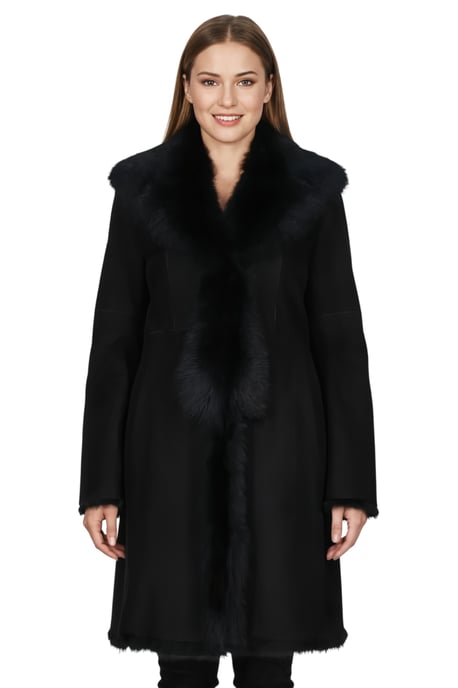 Zwarte Toscaanse schapensuède leren trenchcoat voor dames - Celeste - Image 1