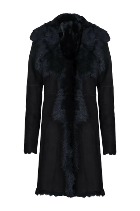 Zwarte Toscaanse schapensuède leren trenchcoat voor dames - Celeste - Image 2