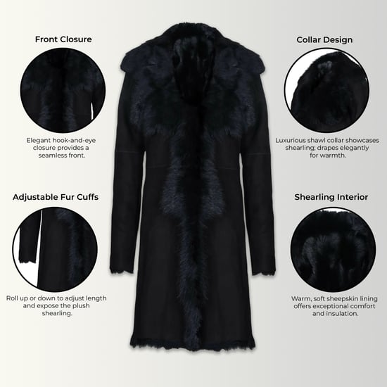 Zwarte Toscaanse schapensuède leren trenchcoat voor dames - Celeste - Image 3