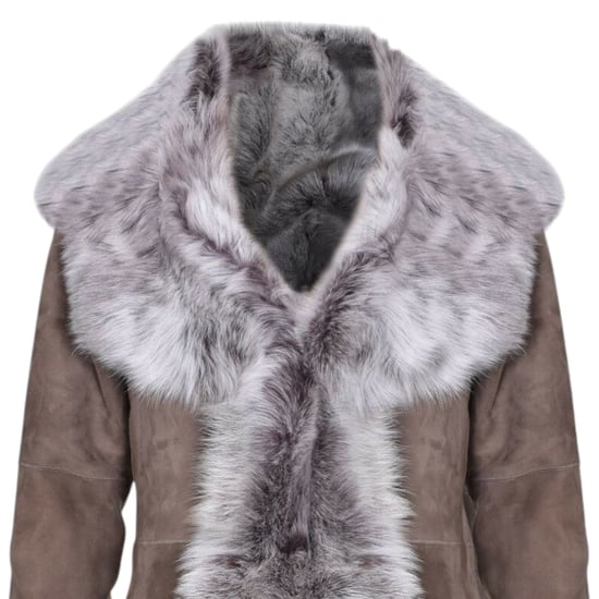 Womens Taupe Toscana Sheep Suede Leather Trench Coat- Celeste - Image 6