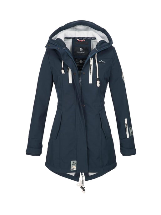 Marikoo long women’s quilted jacket Abendsternchen with detachable hood - Image 1