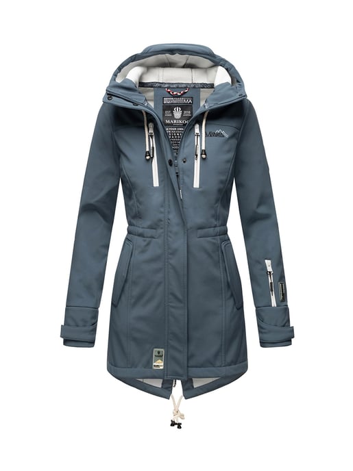 Marikoo long women’s quilted jacket Abendsternchen with detachable hood - Image 1