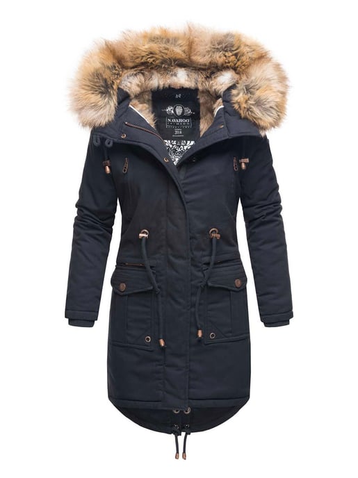 Navahoo Women’s Winter Jacket Rosinchen – Classic Parka with Detachable Faux Fur Collar - Image 1