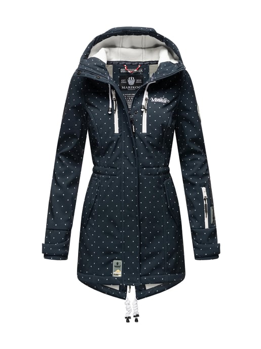 Marikoo long women’s quilted jacket Abendsternchen with detachable hood - Image 1