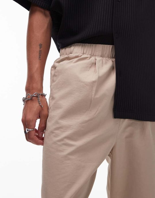 Topman – Avsmalnande byxor i sten - Image 4