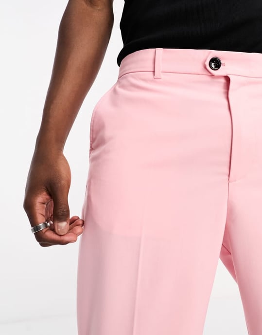 Weekday Franklin – Del av set med utsvängda byxor i puderrosa, endast hos ASOS - Image 3