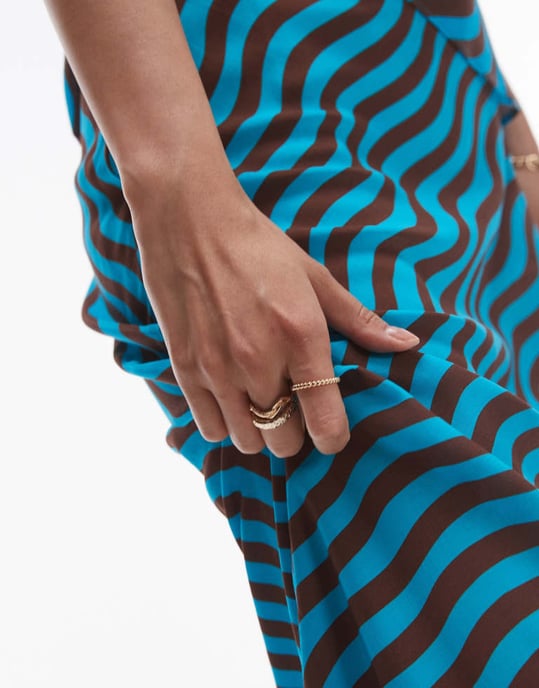 Topshop – Röd randig maxikjol med wiggle-mönster, del av set - Image 4