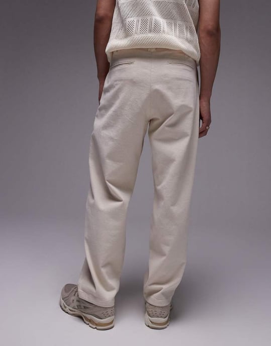 Topman – Ecrufärgade chinobyxor med vida ben - Image 2