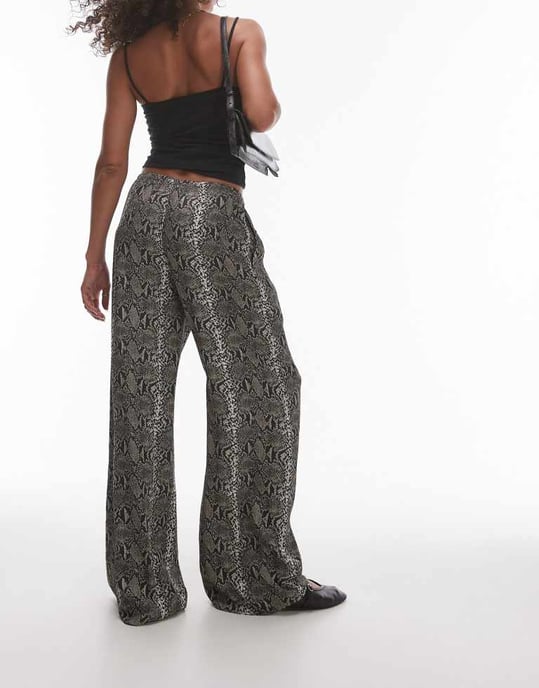 Topshop – Snörskor i satin med vida ben och knyt i midjan - Image 3
