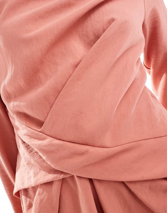 ASOS DESIGN – Rostfärgad maxiklänning med draperingar och tvinnad detalj - Image 3