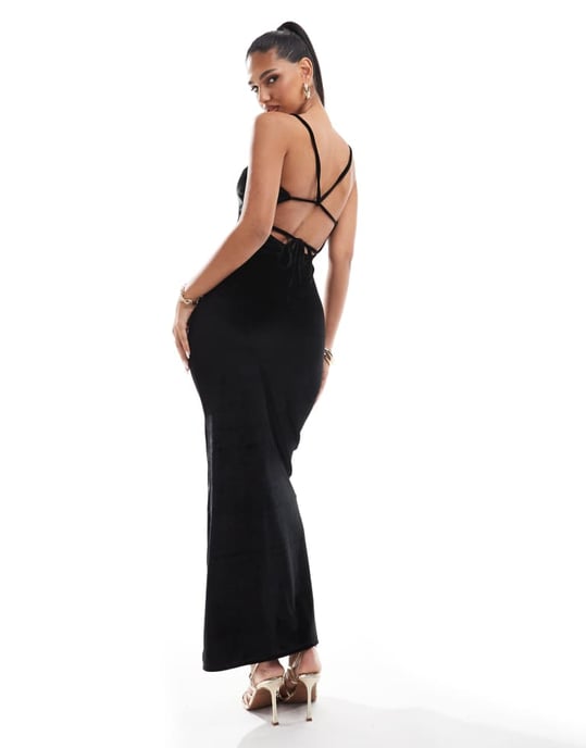 revealing black lace dress Oh My Lace Sheer Black Maxi Dress