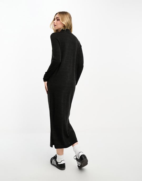 Vero Moda – Svart stickad maxiklänning med polokrage - Image 4