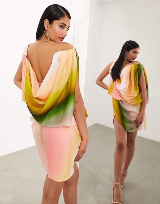 ASOS EDITION – Minnesränder i miniklänning med draperad struktur och bara axlar - Image 3