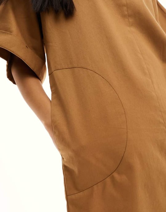 ASOS DESIGN – Kexfärgad, boxig t-shirt i minimodell med twill - Image 2