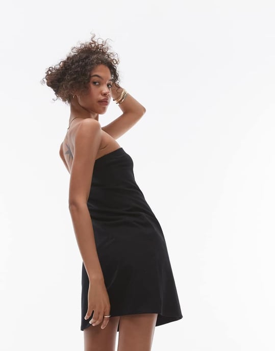 Topshop – Svart bandeau-miniklänning - Image 4