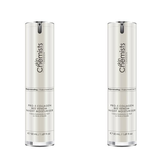 skinChemists Pro-5 Collagen Bee Venom Night Moisturiser 50ml x 2 Duo Set - Image 1