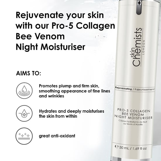 skinChemists Pro-5 Collagen Bee Venom Night Moisturiser 50ml x 2 Duo Set - Image 4