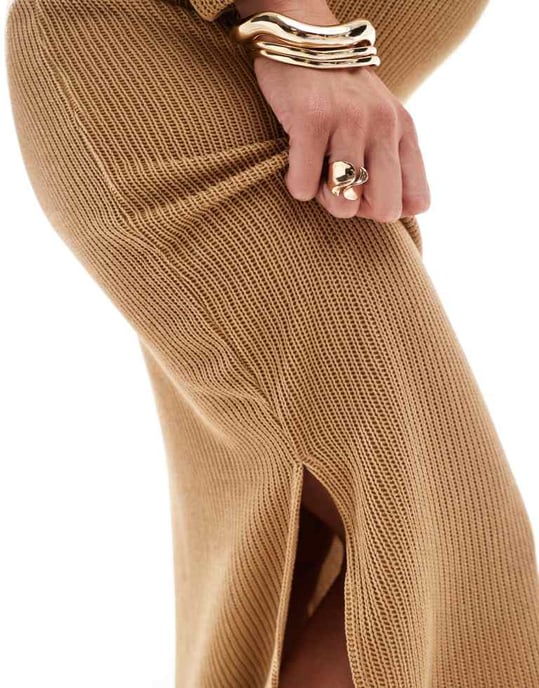 Mamalicious Maternity over the bump maxi skirt co-ord in mustard - Image 3