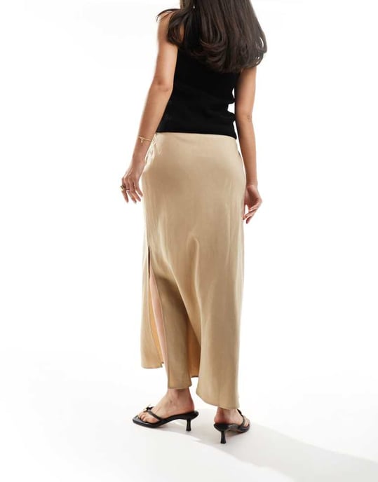 & Other Stories – Beige maxikjol i linneblandning - Image 3