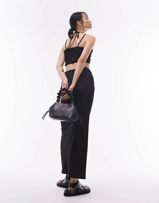 Topshop – Svart, del av set med rynka klänningar - Image 3