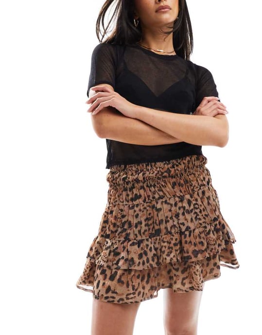 ASOS DESIGN rara mini skirt in leopard print - Image 2