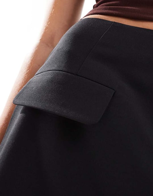 ASOS DESIGN tailored pocket detail mini skirt in black - Image 3