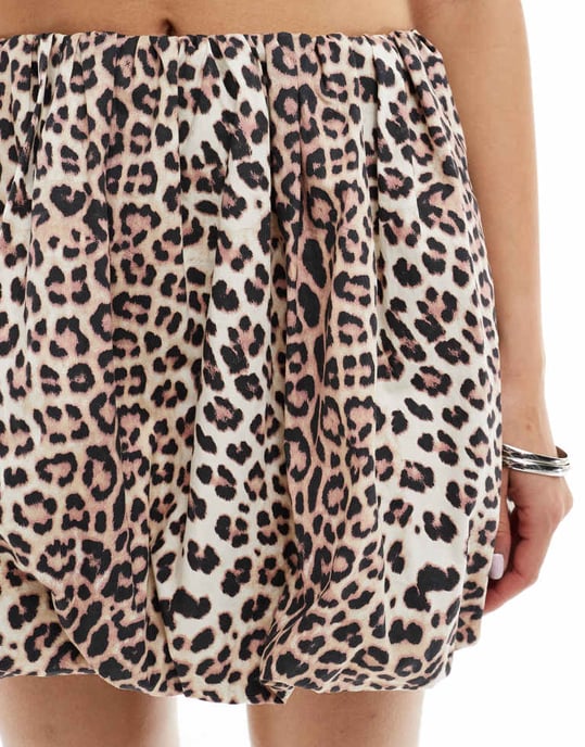 ASOS DESIGN bubble mini skirt in animal print - Image 4