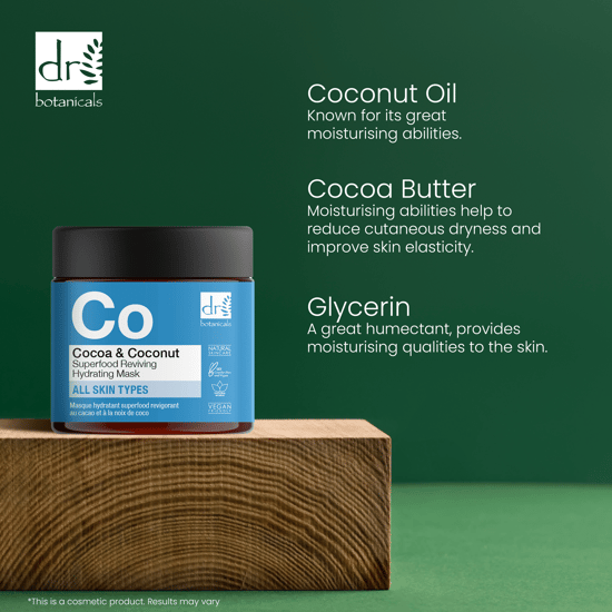 Dr Botanicals Geavanceerd Cacao & Kokosherstellend Hydraterend Masker 60ml - Image 4
