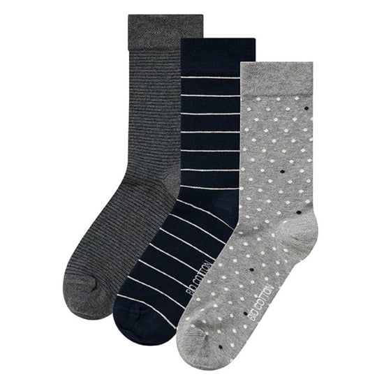 Apollo Dames sokken hartjes gestreept sterren print bio katoen 6-pack grijs / navy blauw - Image 4