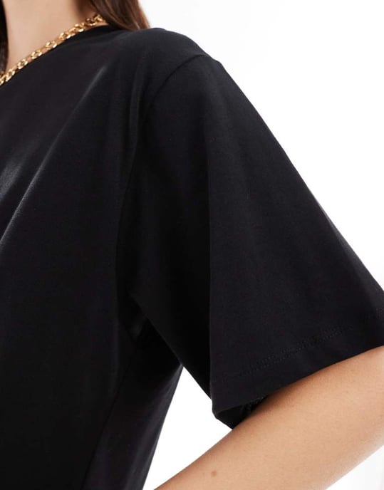 ASOS DESIGN oversized mini t-shirt dress in black - Image 3