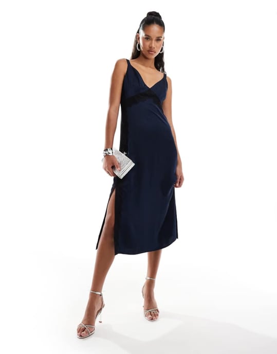 french connection blue silk dress French Connection Cameron Dress in Chalk Blue main image 0
