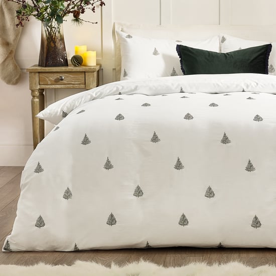 Wylder Winter Forest 100% Cotton Embroidered Duvet Cover Set, Double - Image 3