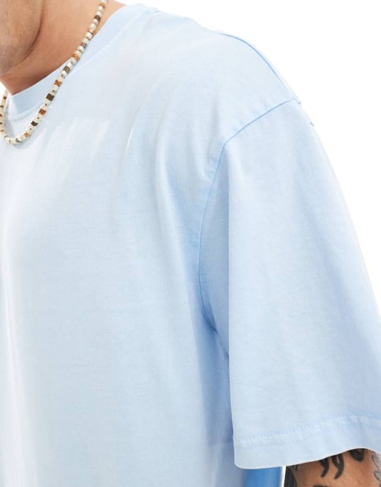 ONLY & SONS super oversized t-shirt co-ord in washed light blue - Image 3
