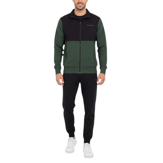 Lotto Triple V Men's Tracksuit 216887 8HK Green-Black - Image 1