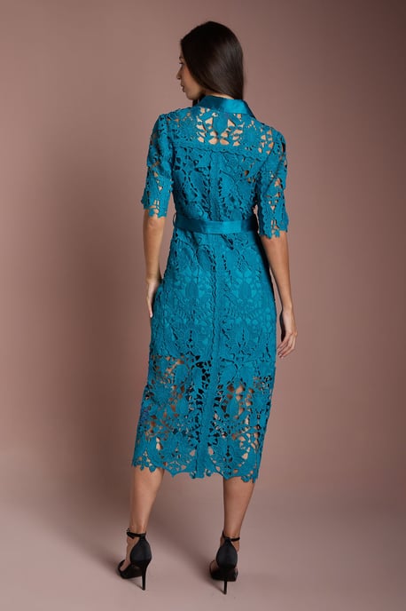 Lace Shirt Dress With Short Sleeves - Image 3