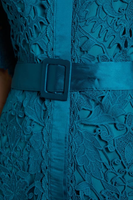 Lace Shirt Dress With Short Sleeves - Image 4