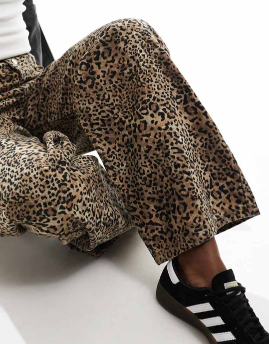ASOS DESIGN baggy jean in leopard print - Image 3