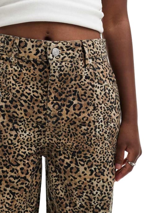 ASOS DESIGN baggy jean in leopard print - Image 4