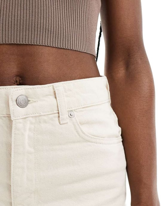 Selected Femme wide fit jeans in ecru - Image 3
