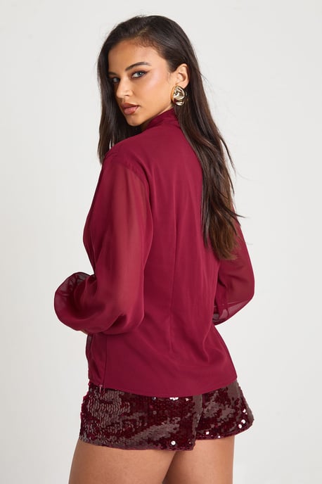 Chiffon Draped Blouse - Image 2