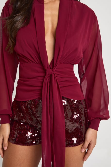 Chiffon Draped Blouse - Image 4